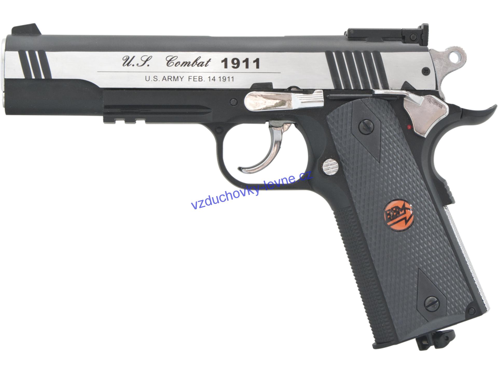 Vzduchová pistole Bruni US Combat 1911 M silver 4,5mm
