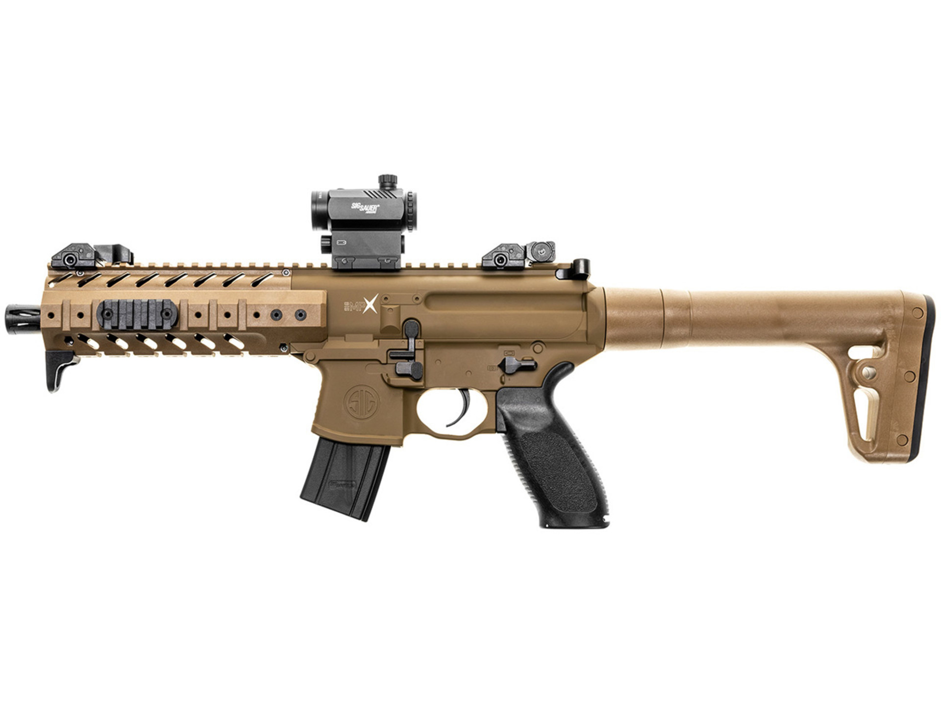 Vzduchový samopal Sig Sauer MPX Red Dot FDE ráže 4,5mm