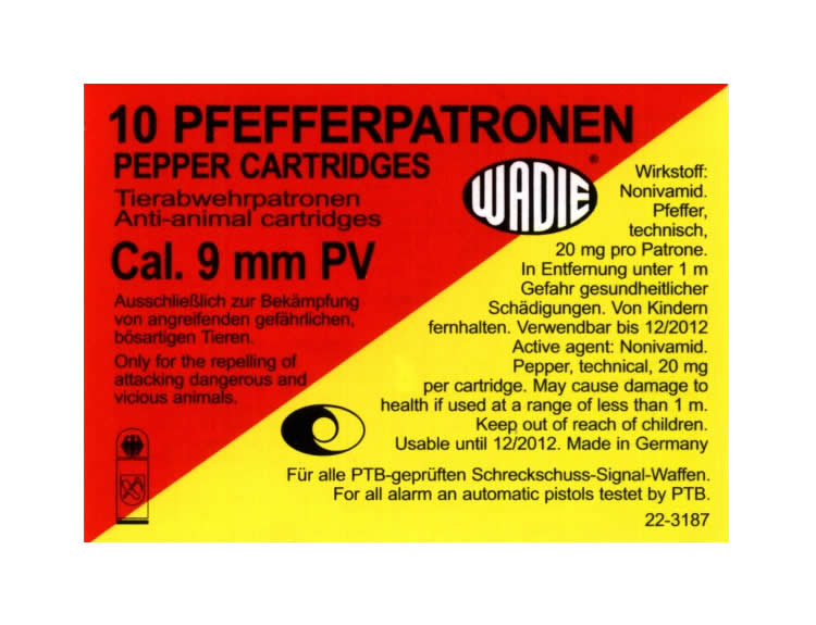 Plynové náboje PV 9mm revolver 10ks Pepper       